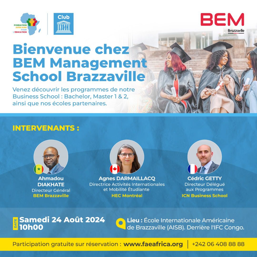 Venez Découvrir BEM Brazzaville : Rendez-vous à l’AISB le 24 Août